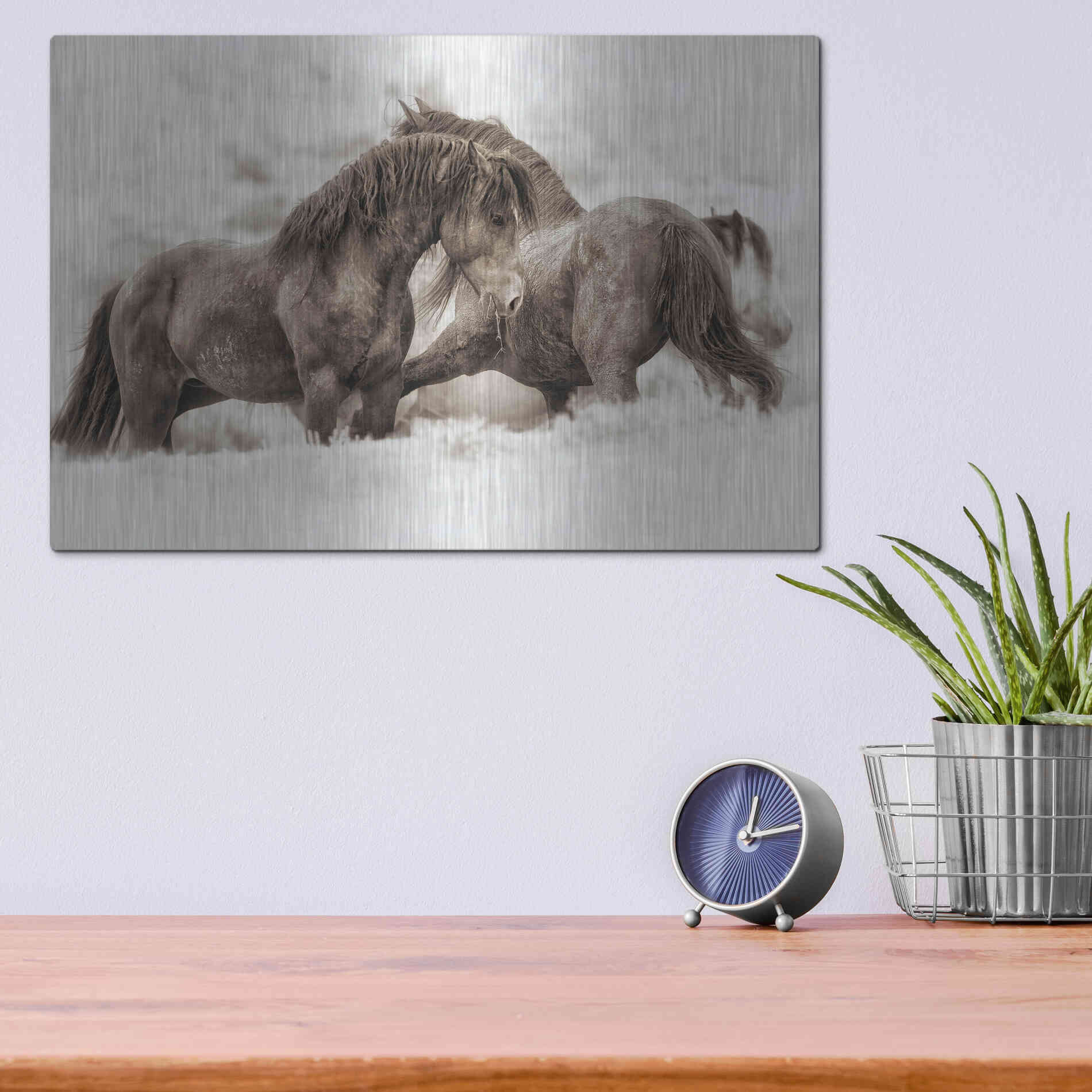 Luxe Metal Art 'Brothers' by Lisa Dearing, Metal Wall Art,16x12