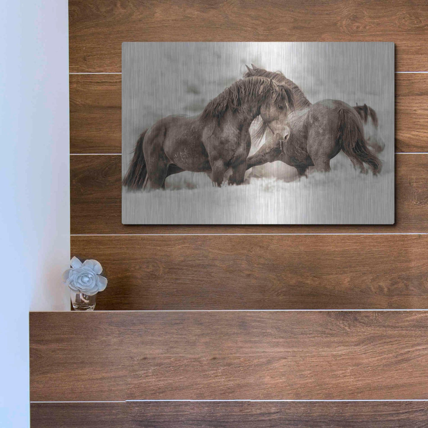 Luxe Metal Art 'Brothers' by Lisa Dearing, Metal Wall Art,16x12