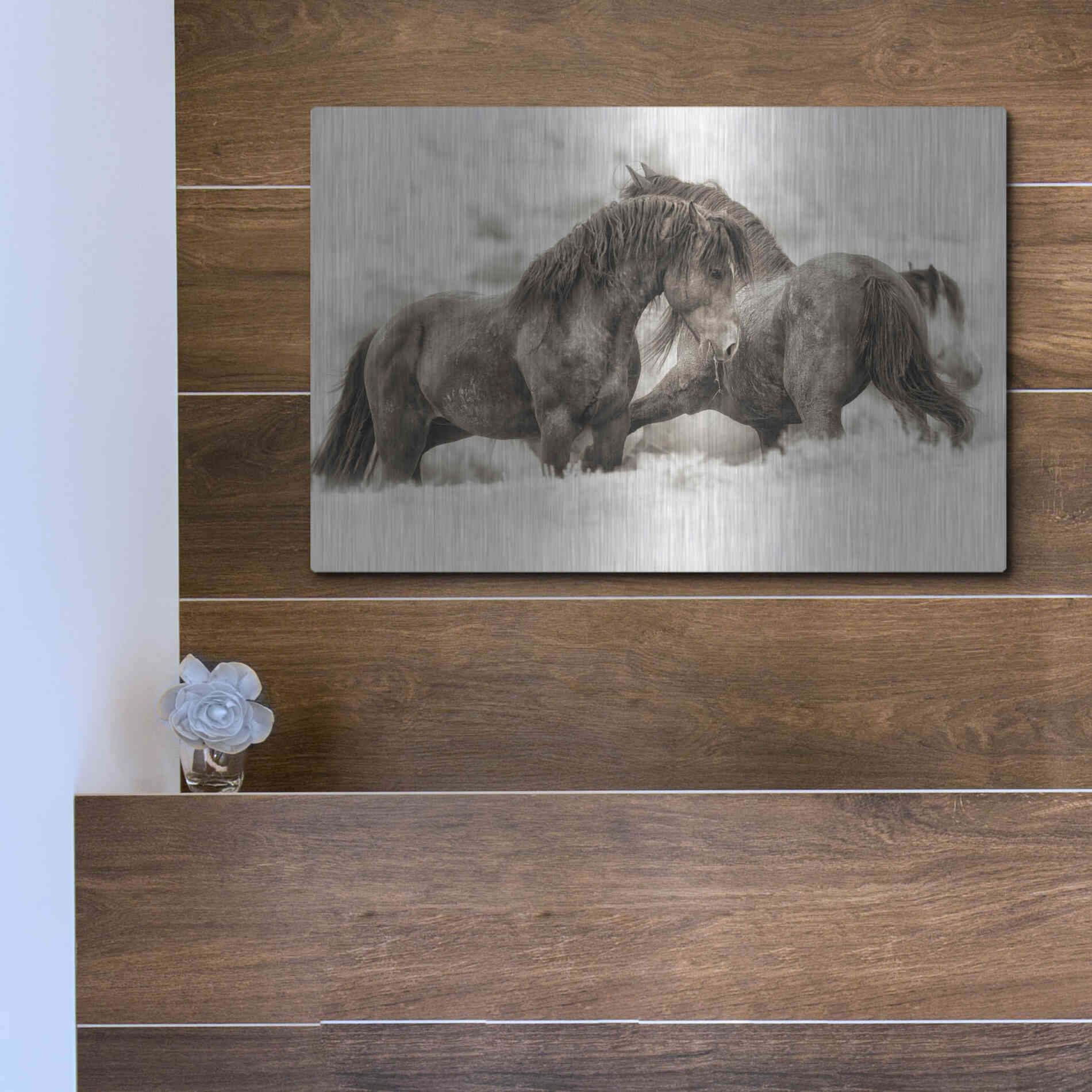 Luxe Metal Art 'Brothers' by Lisa Dearing, Metal Wall Art,16x12