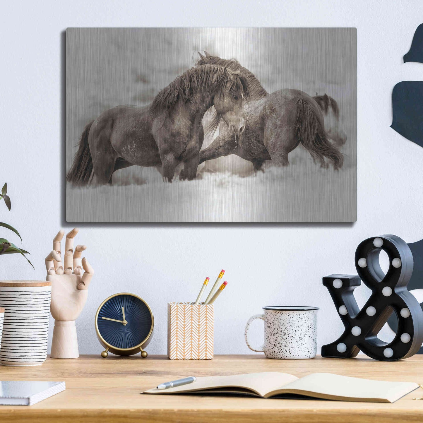 Luxe Metal Art 'Brothers' by Lisa Dearing, Metal Wall Art,16x12