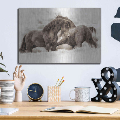 Luxe Metal Art 'Brothers' by Lisa Dearing, Metal Wall Art,16x12