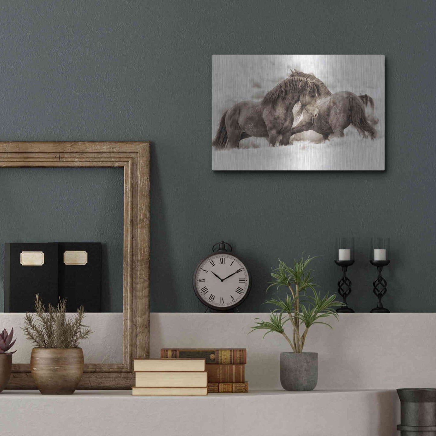 Luxe Metal Art 'Brothers' by Lisa Dearing, Metal Wall Art,16x12