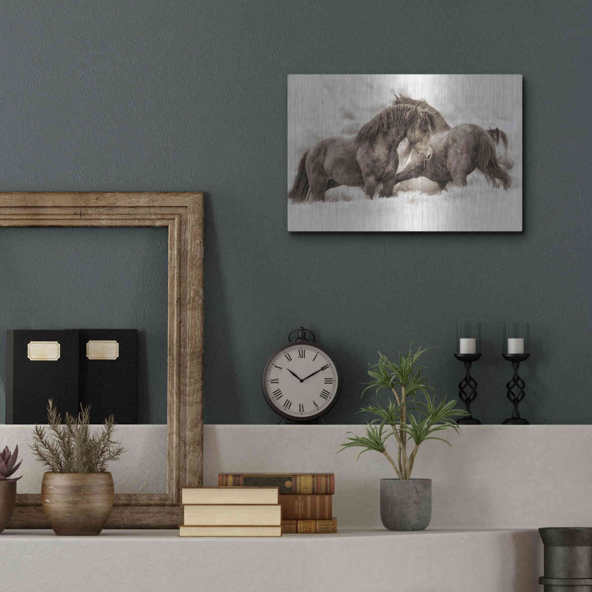 Luxe Metal Art 'Brothers' by Lisa Dearing, Metal Wall Art,16x12