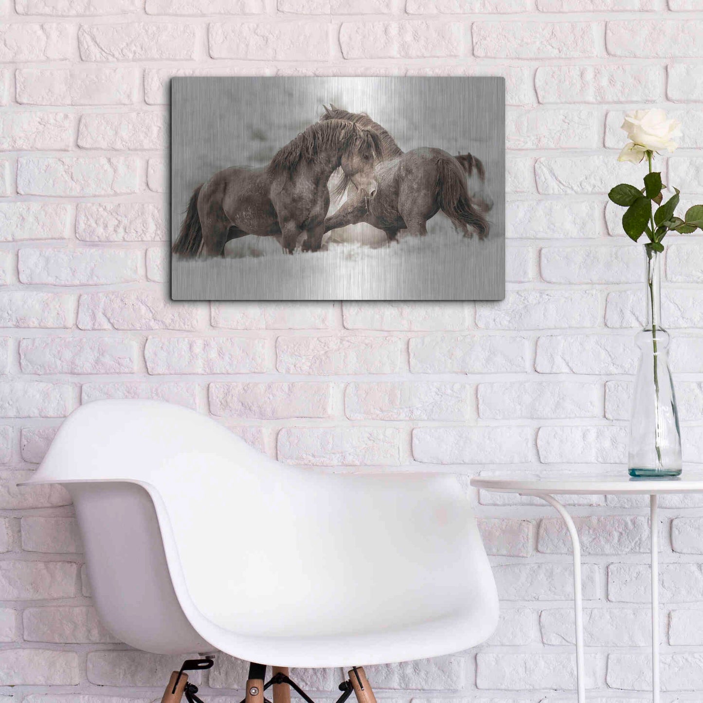 Luxe Metal Art 'Brothers' by Lisa Dearing, Metal Wall Art,24x16