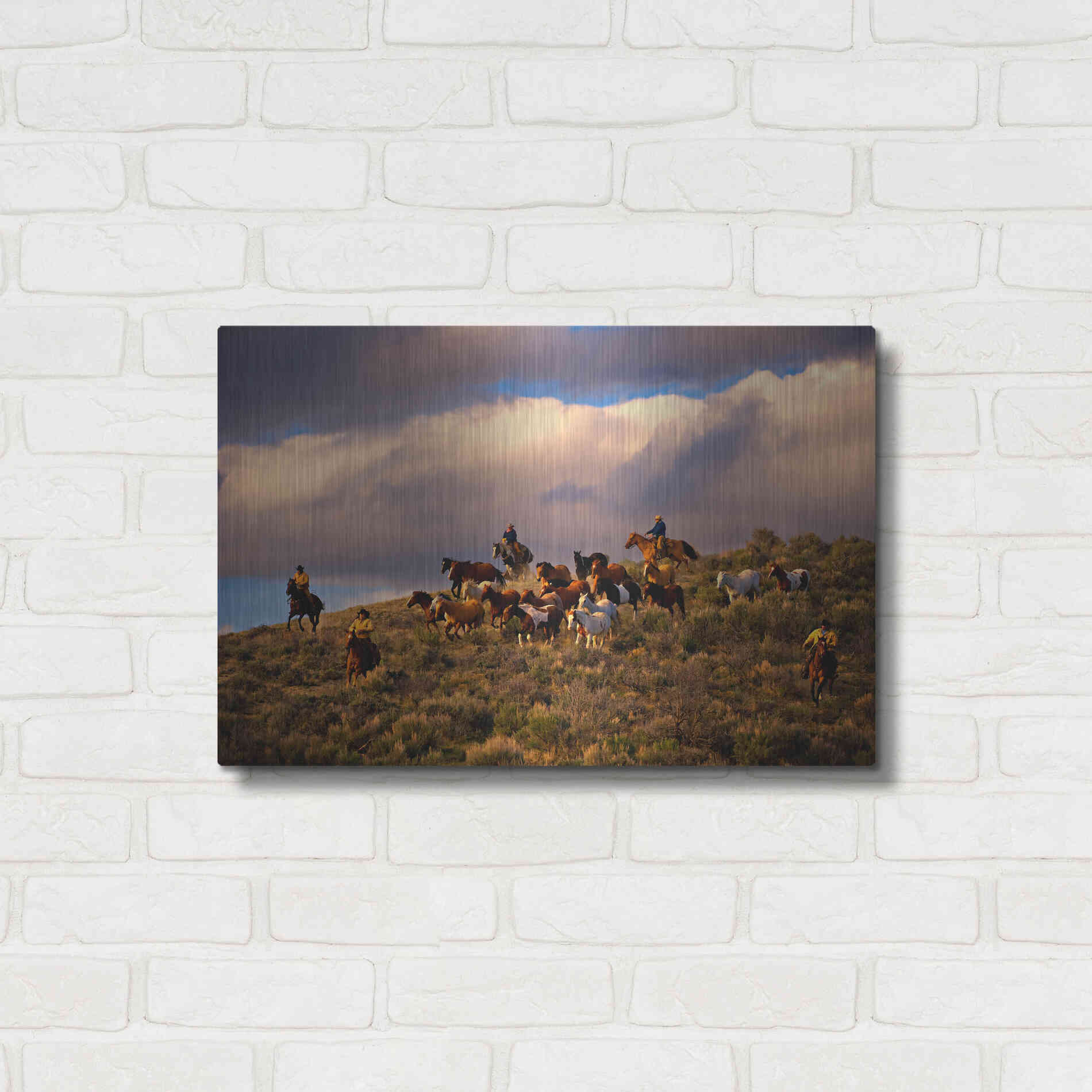 Luxe Metal Art 'Chasing Thunder' by Lisa Dearing, Metal Wall Art,24x16