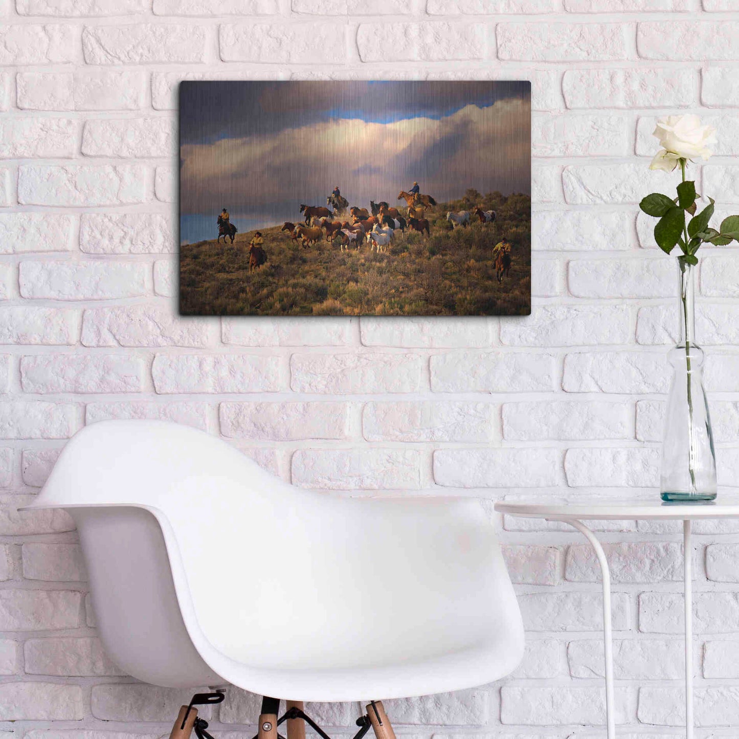 Luxe Metal Art 'Chasing Thunder' by Lisa Dearing, Metal Wall Art,24x16