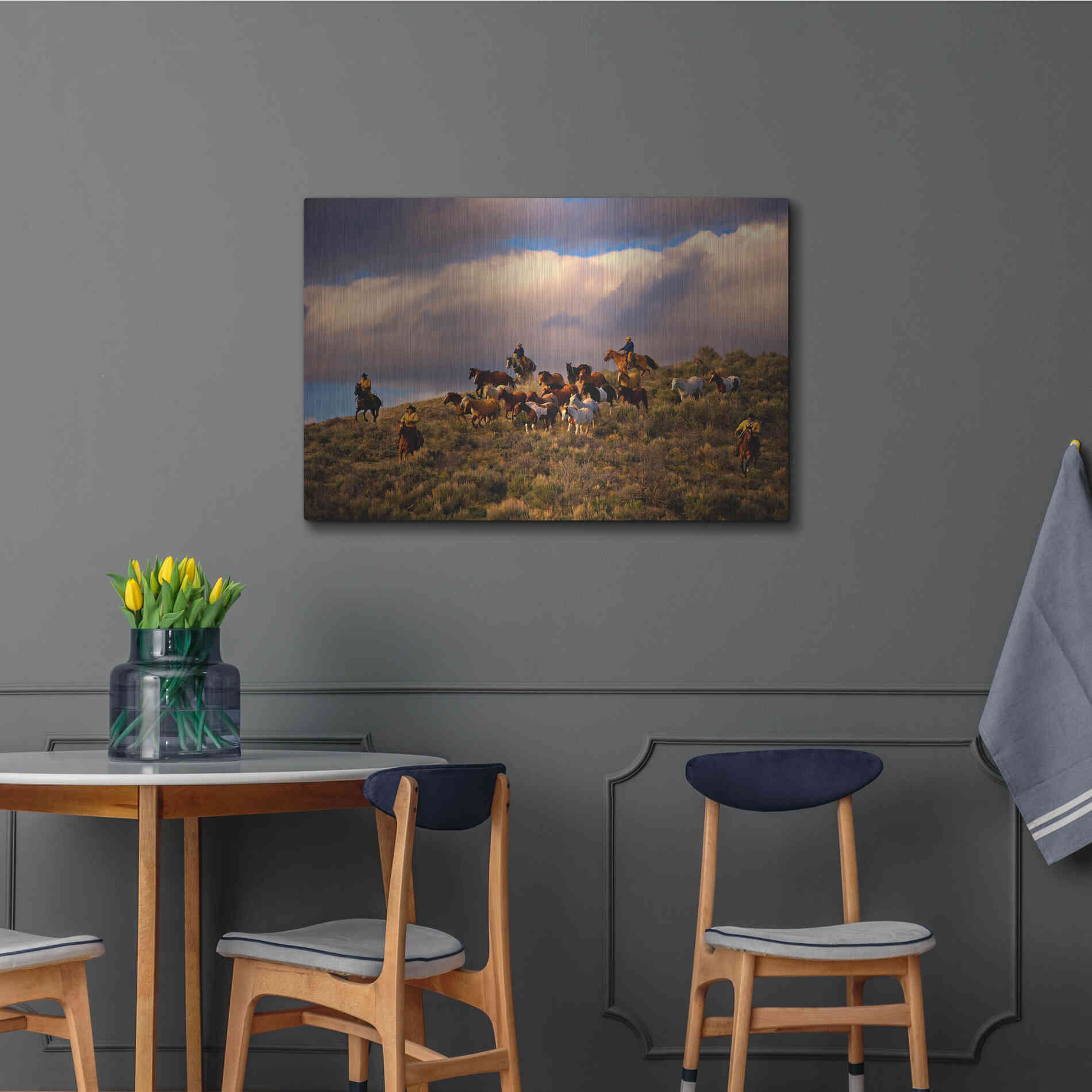 Luxe Metal Art 'Chasing Thunder' by Lisa Dearing, Metal Wall Art,36x24