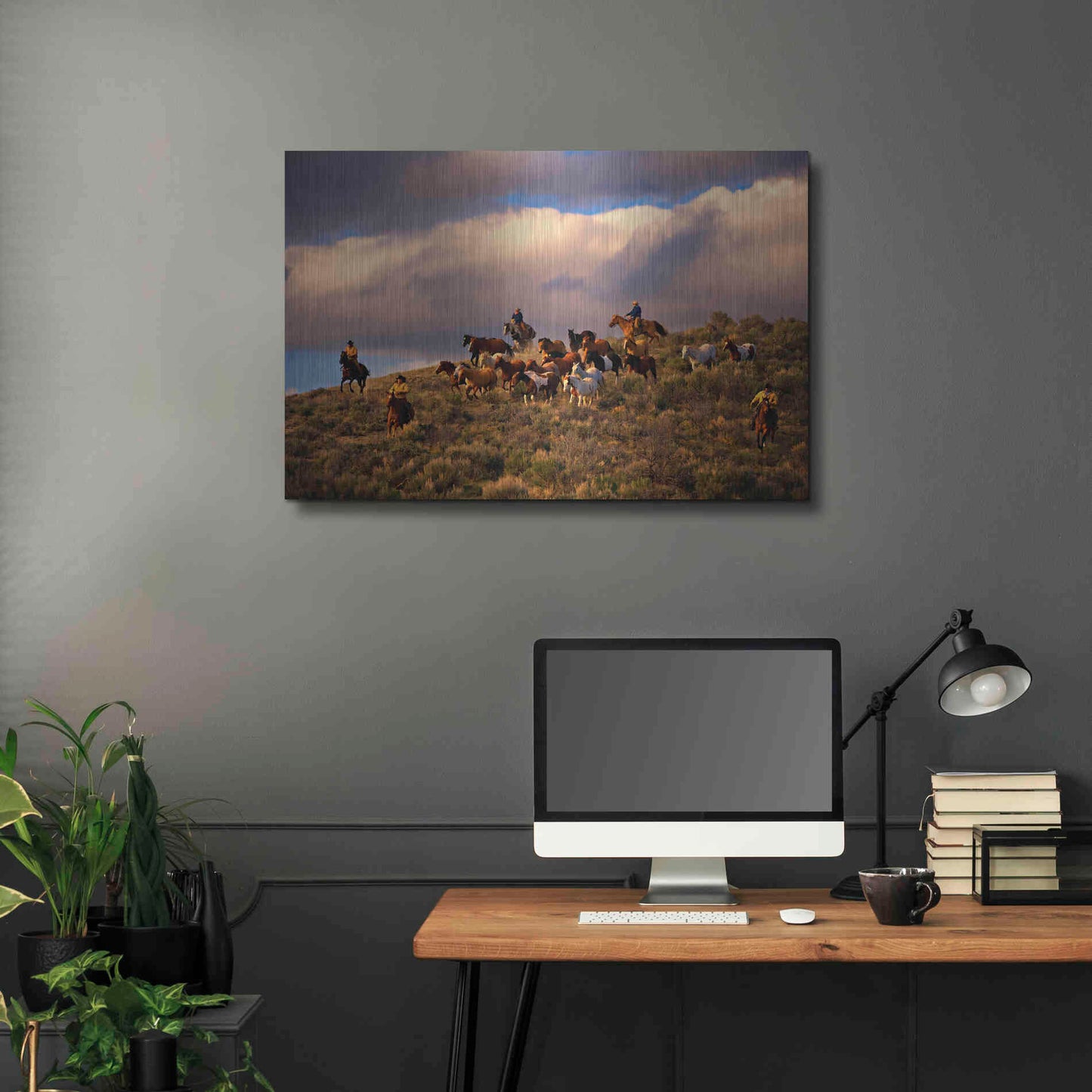 Luxe Metal Art 'Chasing Thunder' by Lisa Dearing, Metal Wall Art,36x24