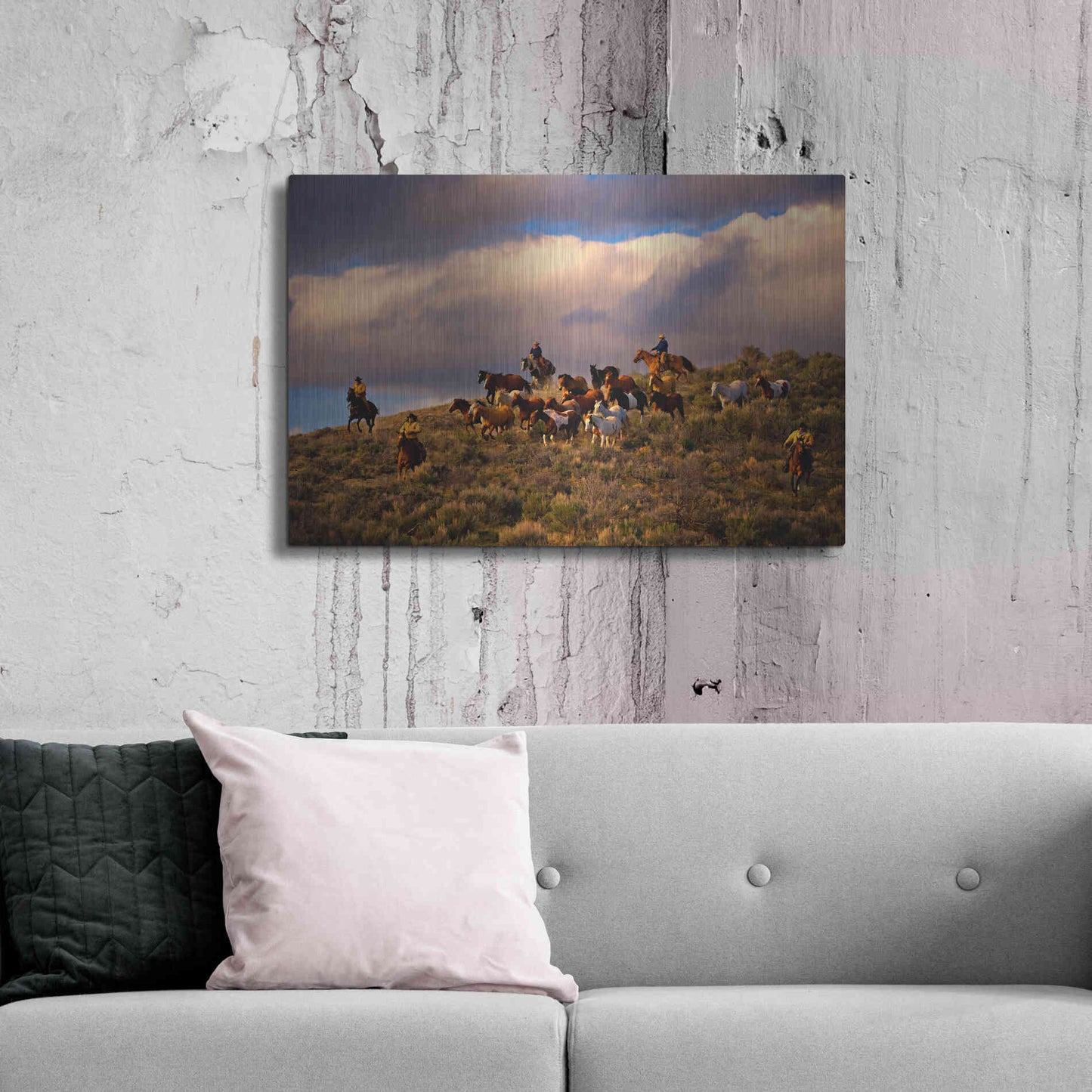 Luxe Metal Art 'Chasing Thunder' by Lisa Dearing, Metal Wall Art,36x24