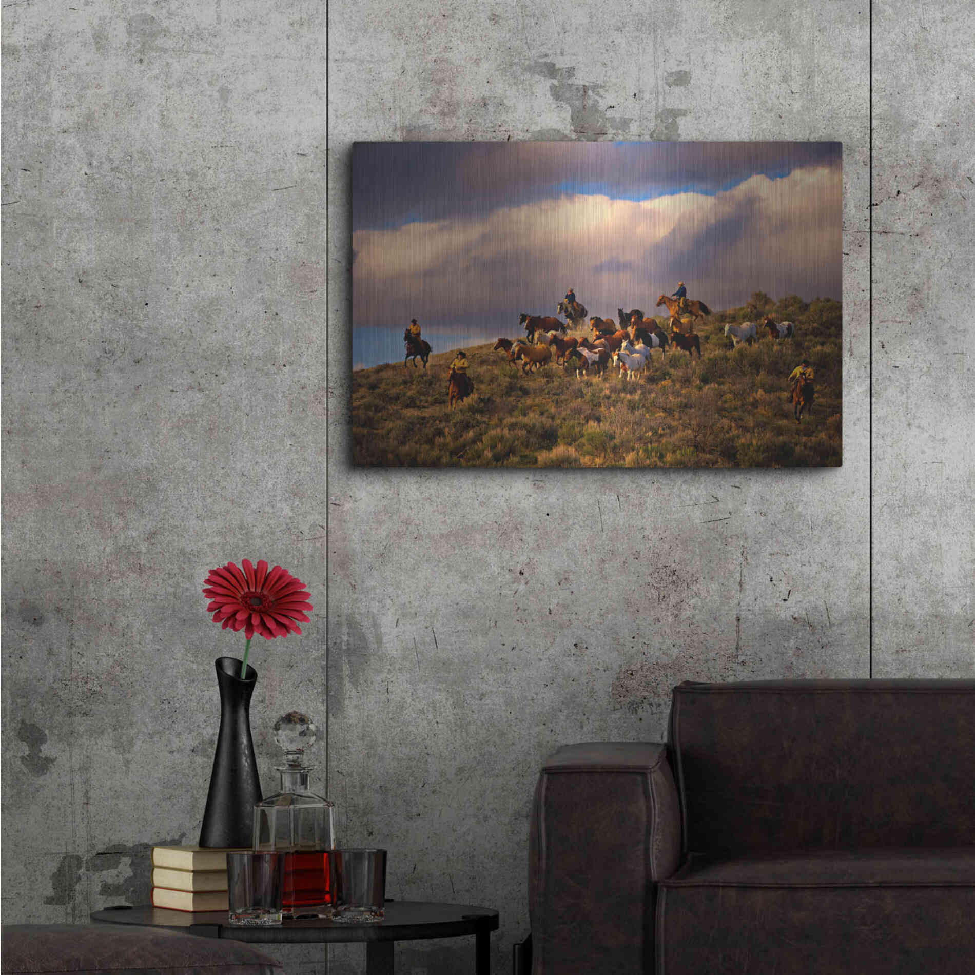 Luxe Metal Art 'Chasing Thunder' by Lisa Dearing, Metal Wall Art,36x24