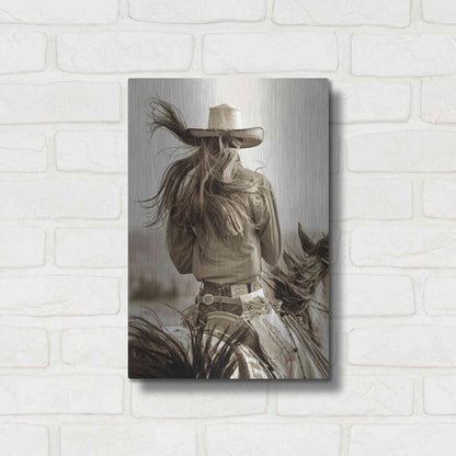 Luxe Metal Art 'Cowgirl' by Lisa Dearing, Metal Wall Art,12x16