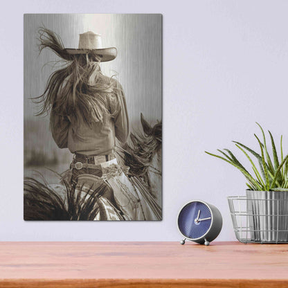 Luxe Metal Art 'Cowgirl' by Lisa Dearing, Metal Wall Art,12x16