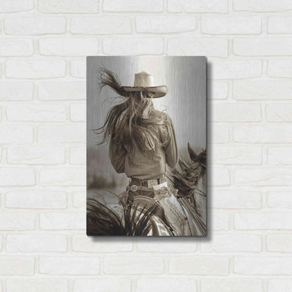 Luxe Metal Art 'Cowgirl' by Lisa Dearing, Metal Wall Art,16x24