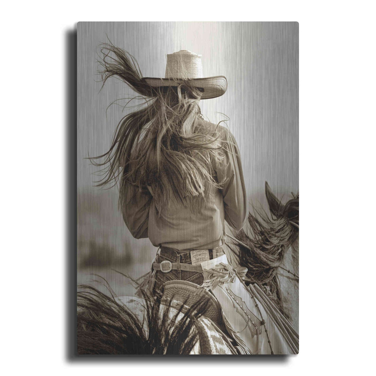 Luxe Metal Art 'Cowgirl' by Lisa Dearing, Metal Wall Art