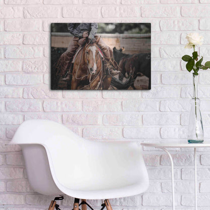 Luxe Metal Art 'Cutting Horse' by Lisa Dearing, Metal Wall Art,24x16