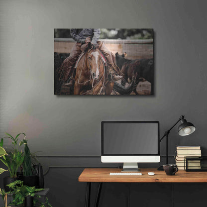 Luxe Metal Art 'Cutting Horse' by Lisa Dearing, Metal Wall Art,36x24