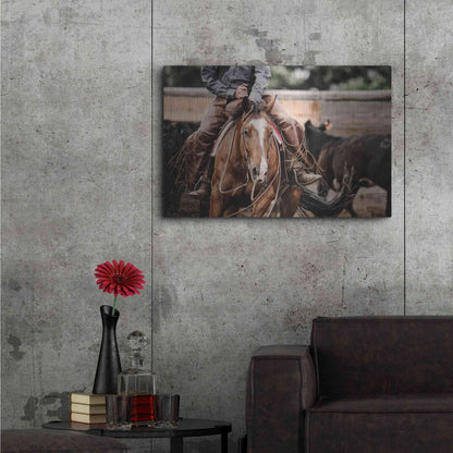 Luxe Metal Art 'Cutting Horse' by Lisa Dearing, Metal Wall Art,36x24