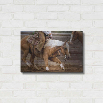 Luxe Metal Art 'Cutting Horses' by Lisa Dearing, Metal Wall Art,24x16