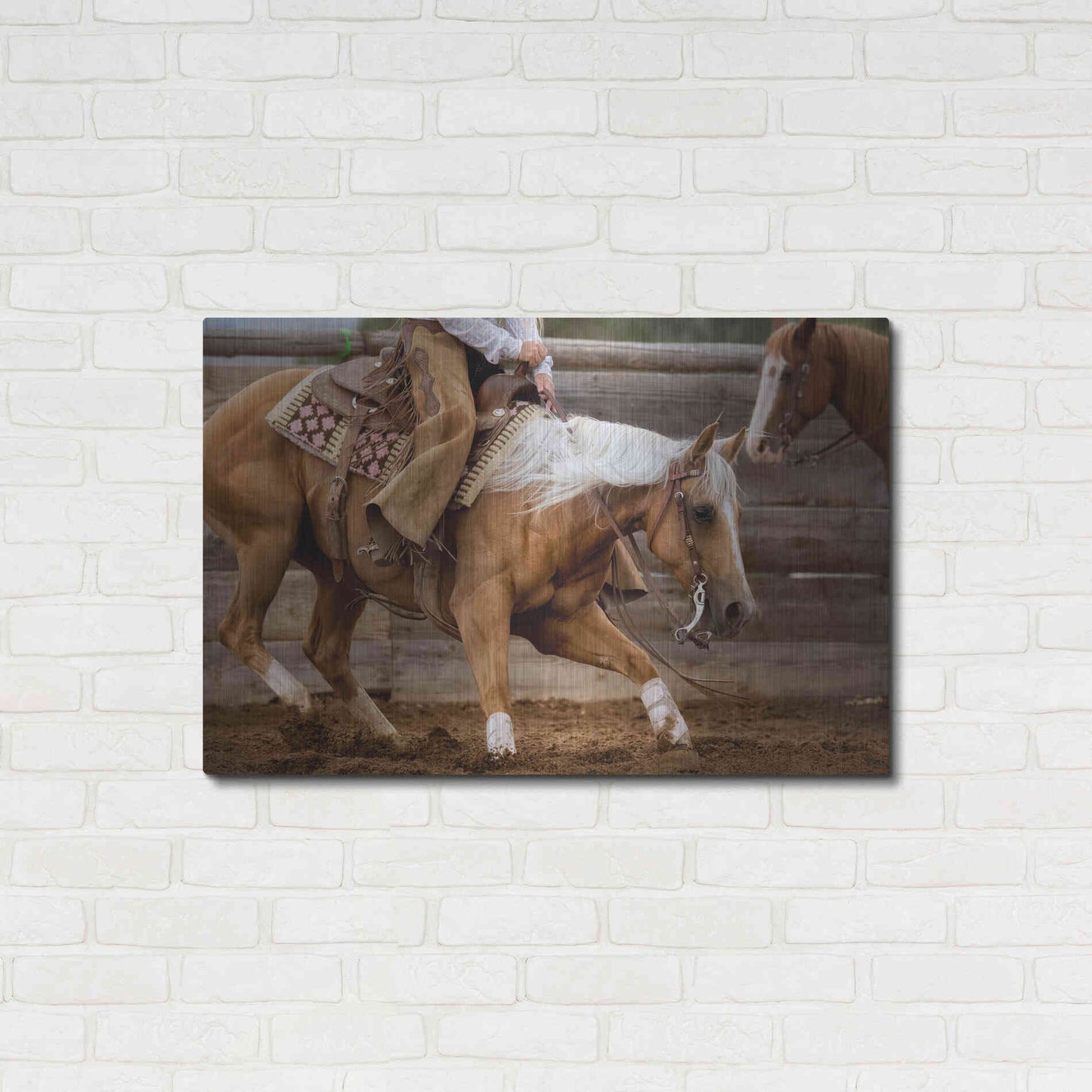 Luxe Metal Art 'Cutting Horses' by Lisa Dearing, Metal Wall Art,36x24