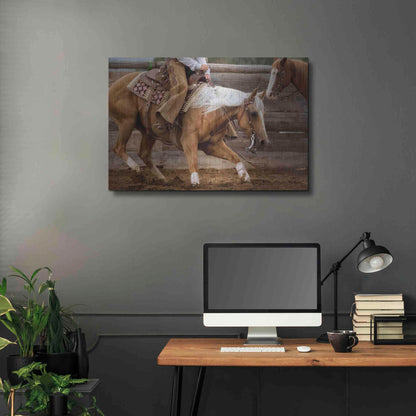 Luxe Metal Art 'Cutting Horses' by Lisa Dearing, Metal Wall Art,36x24