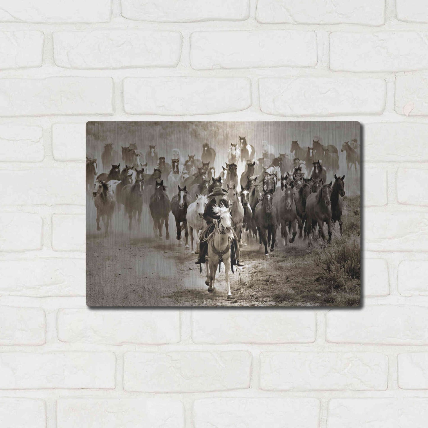 Luxe Metal Art 'Heading Home' by Lisa Dearing, Metal Wall Art,16x12