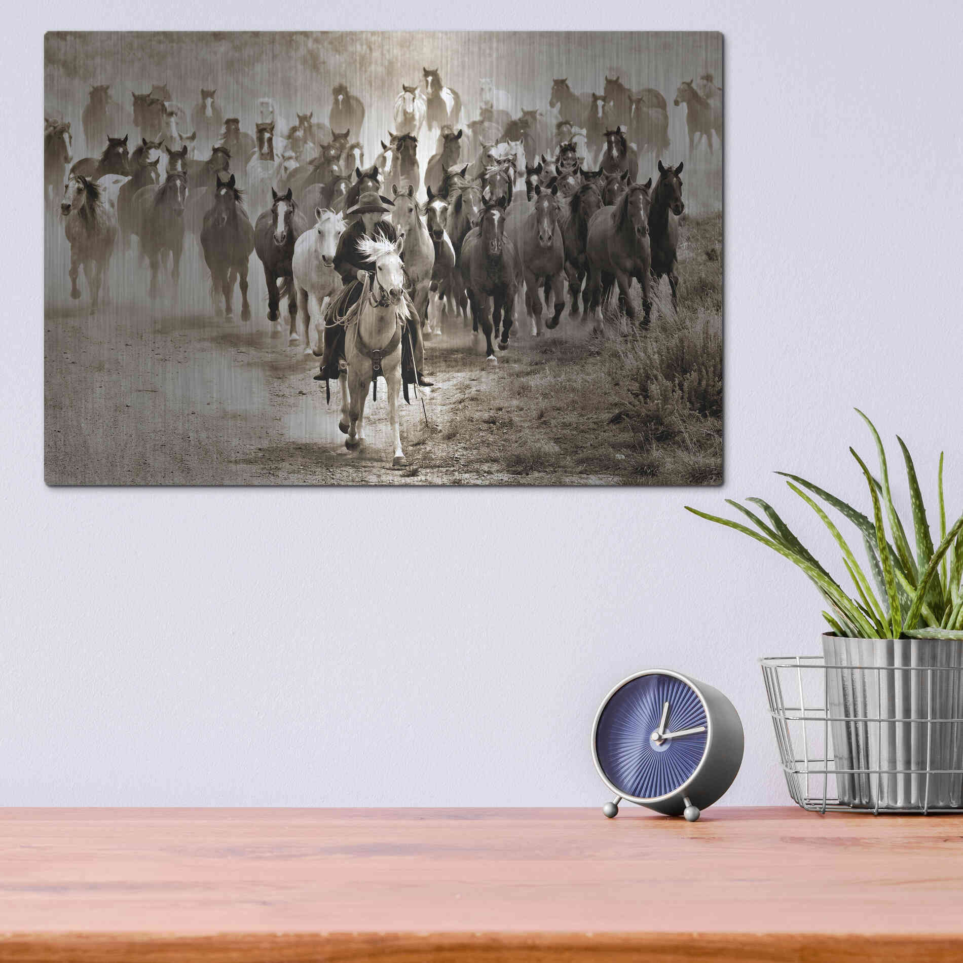 Luxe Metal Art 'Heading Home' by Lisa Dearing, Metal Wall Art,16x12