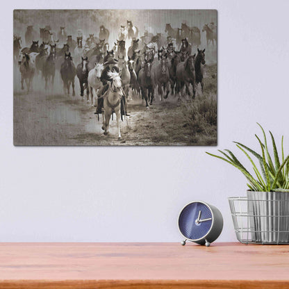 Luxe Metal Art 'Heading Home' by Lisa Dearing, Metal Wall Art,16x12