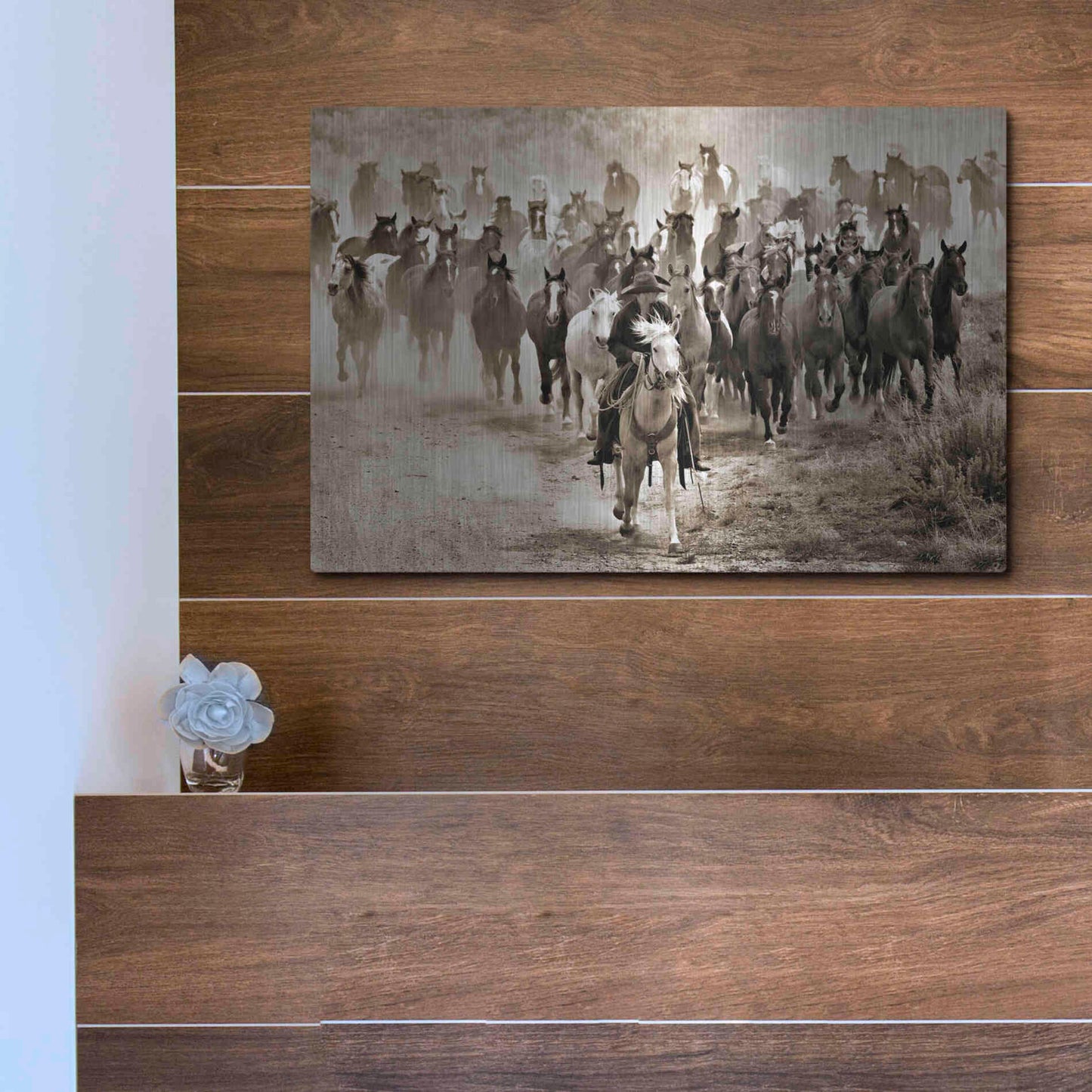 Luxe Metal Art 'Heading Home' by Lisa Dearing, Metal Wall Art,16x12