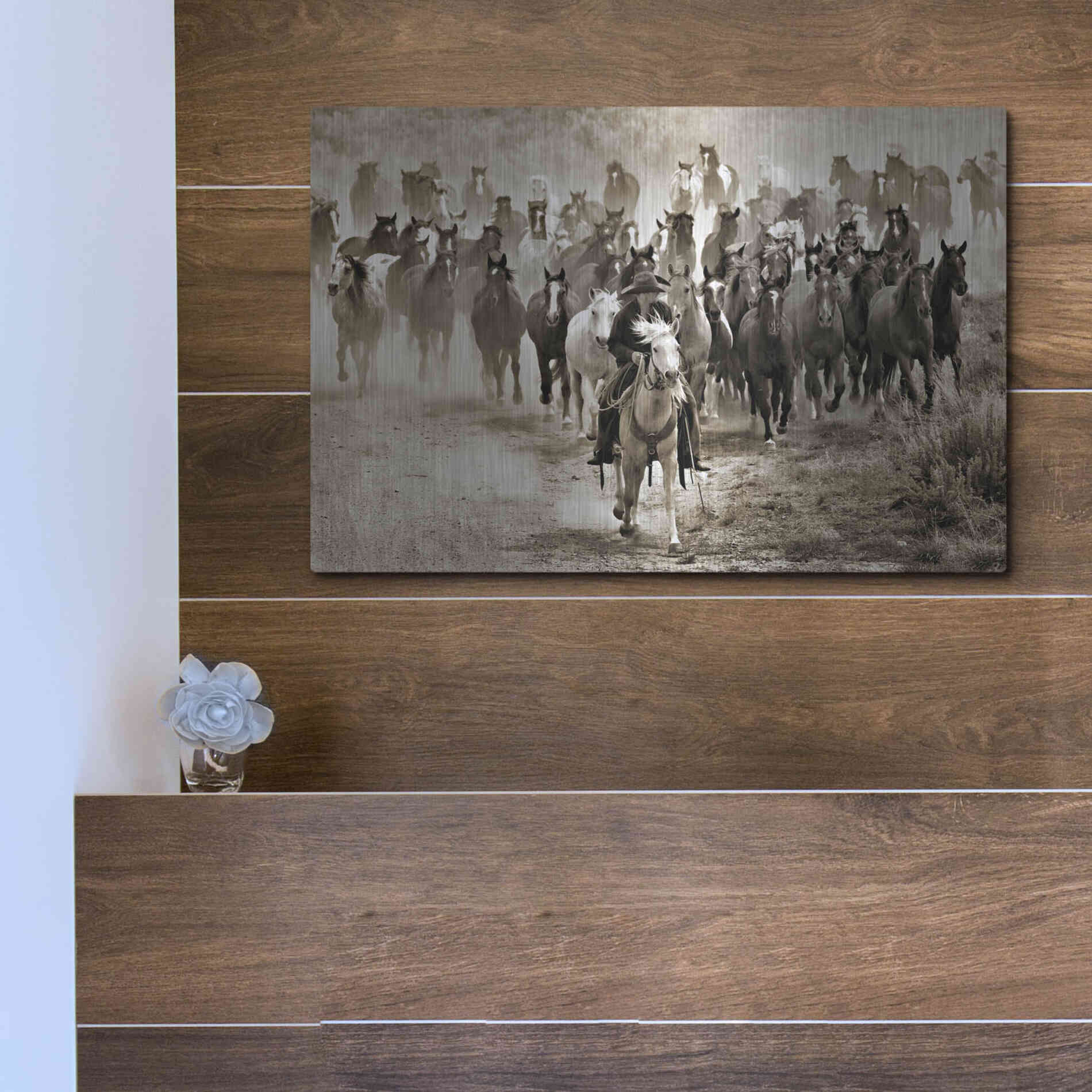 Luxe Metal Art 'Heading Home' by Lisa Dearing, Metal Wall Art,16x12