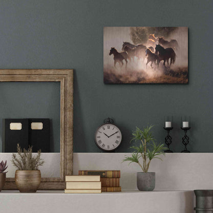 Luxe Metal Art 'Horses' by Lisa Dearing, Metal Wall Art,16x12