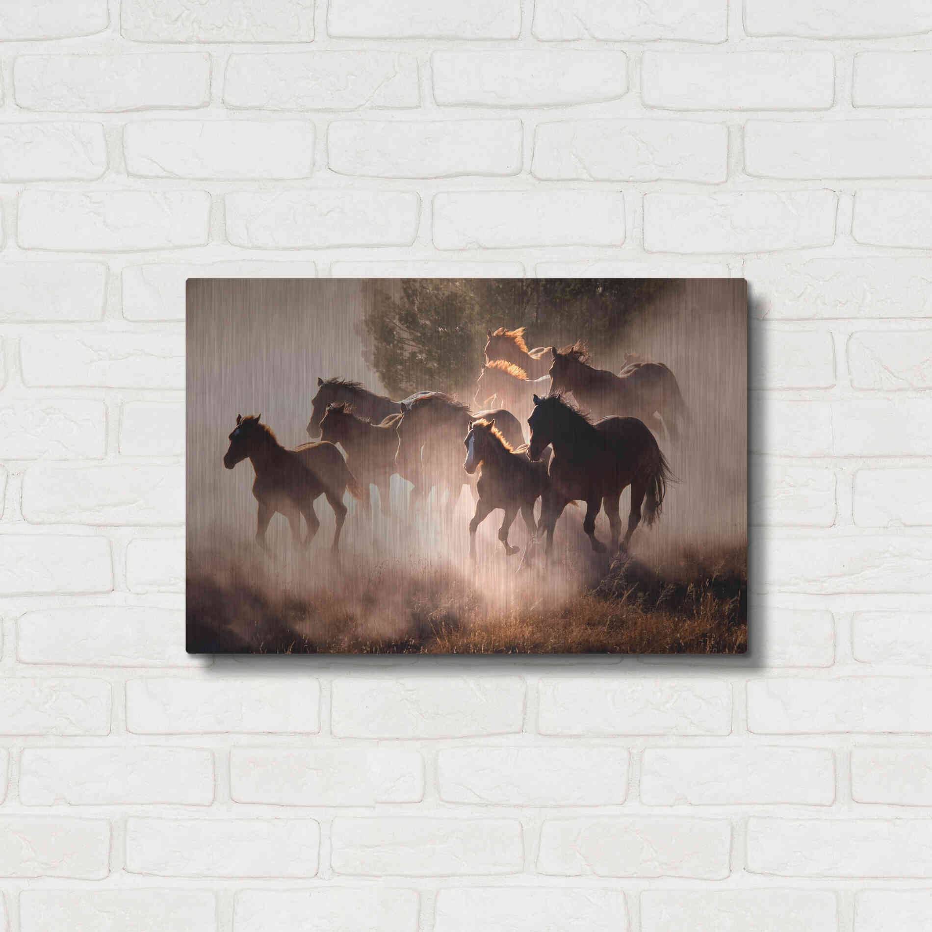 Luxe Metal Art 'Horses' by Lisa Dearing, Metal Wall Art,24x16
