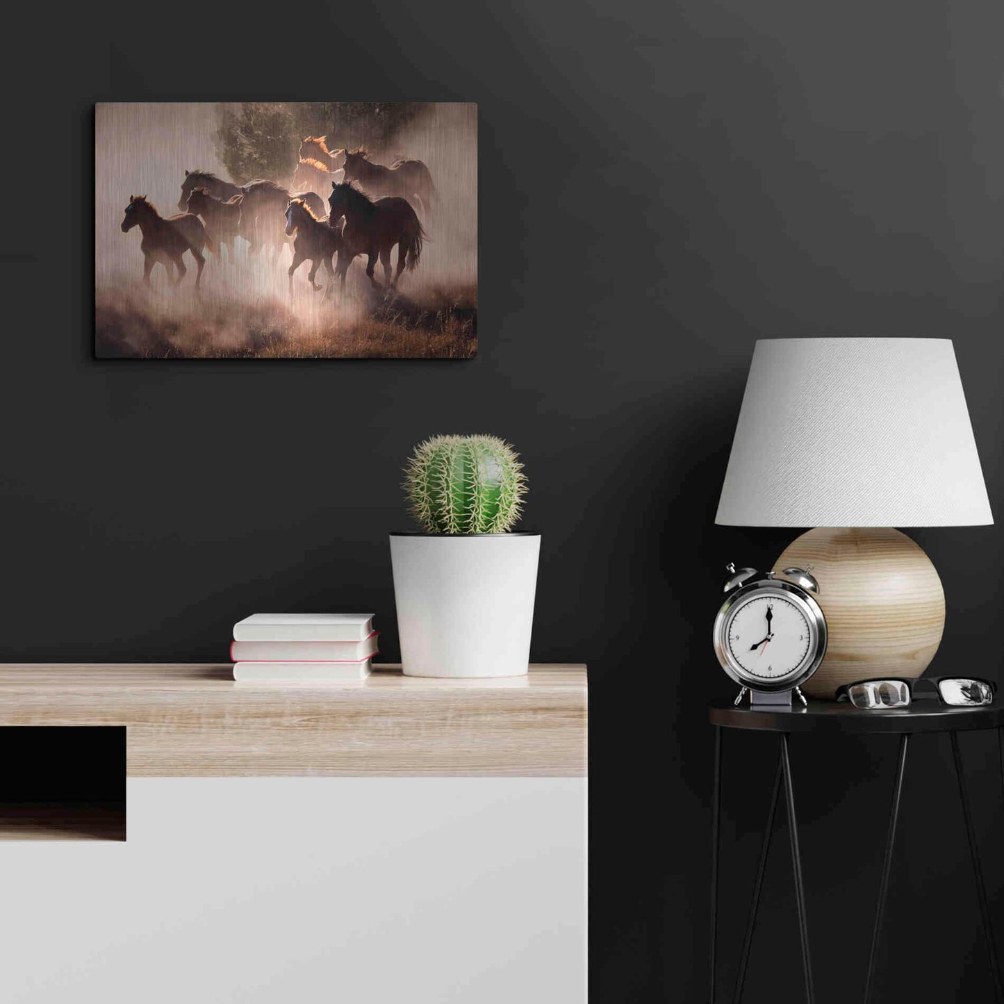 Luxe Metal Art 'Horses' by Lisa Dearing, Metal Wall Art,24x16