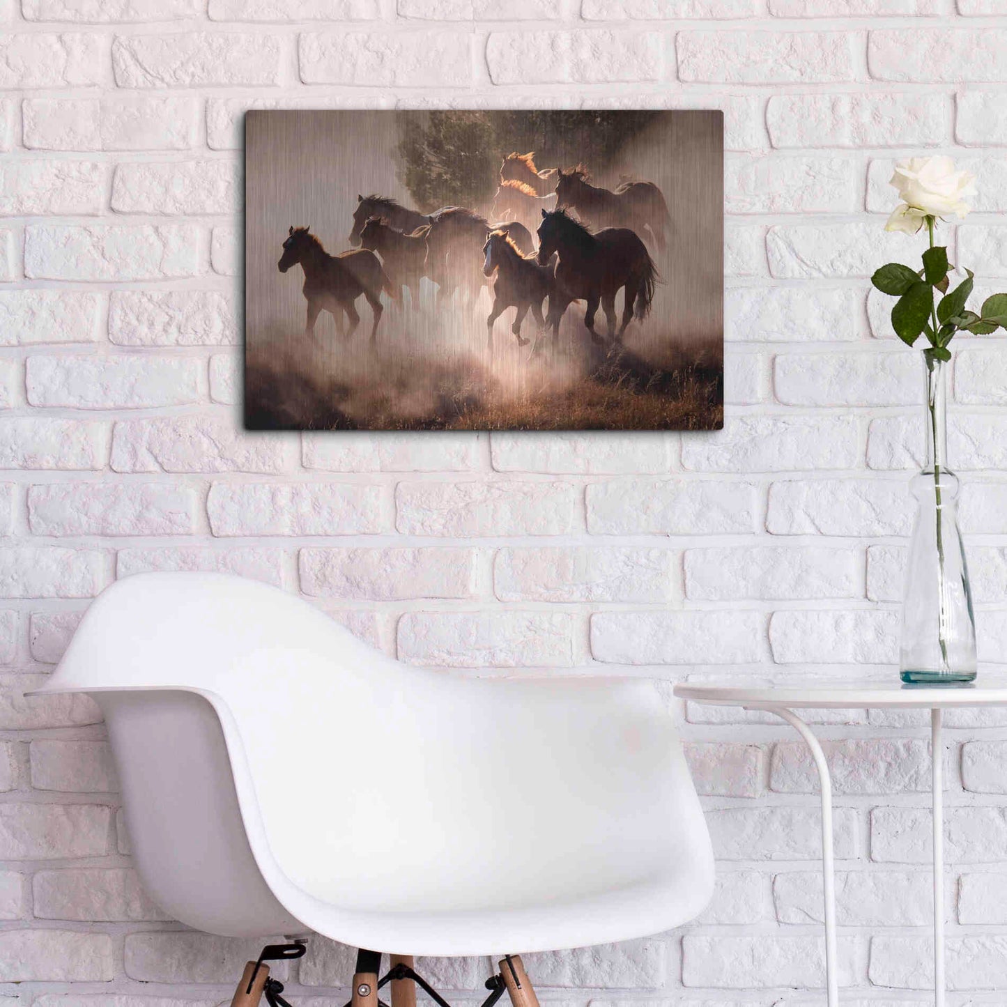 Luxe Metal Art 'Horses' by Lisa Dearing, Metal Wall Art,24x16
