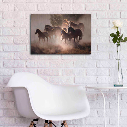 Luxe Metal Art 'Horses' by Lisa Dearing, Metal Wall Art,24x16