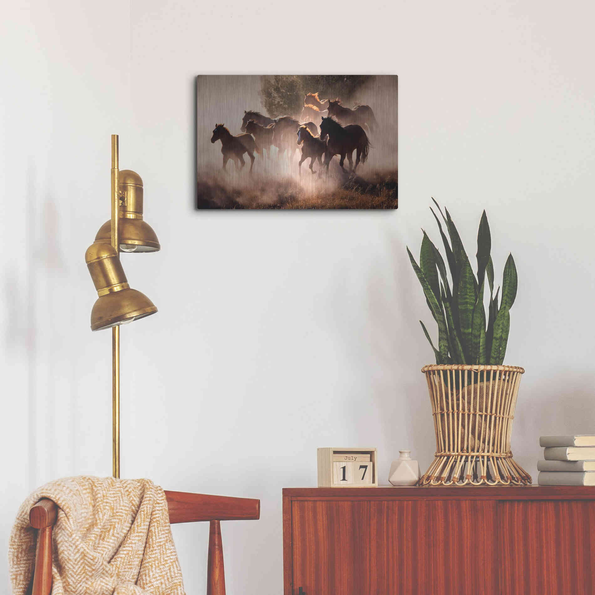 Luxe Metal Art 'Horses' by Lisa Dearing, Metal Wall Art,24x16