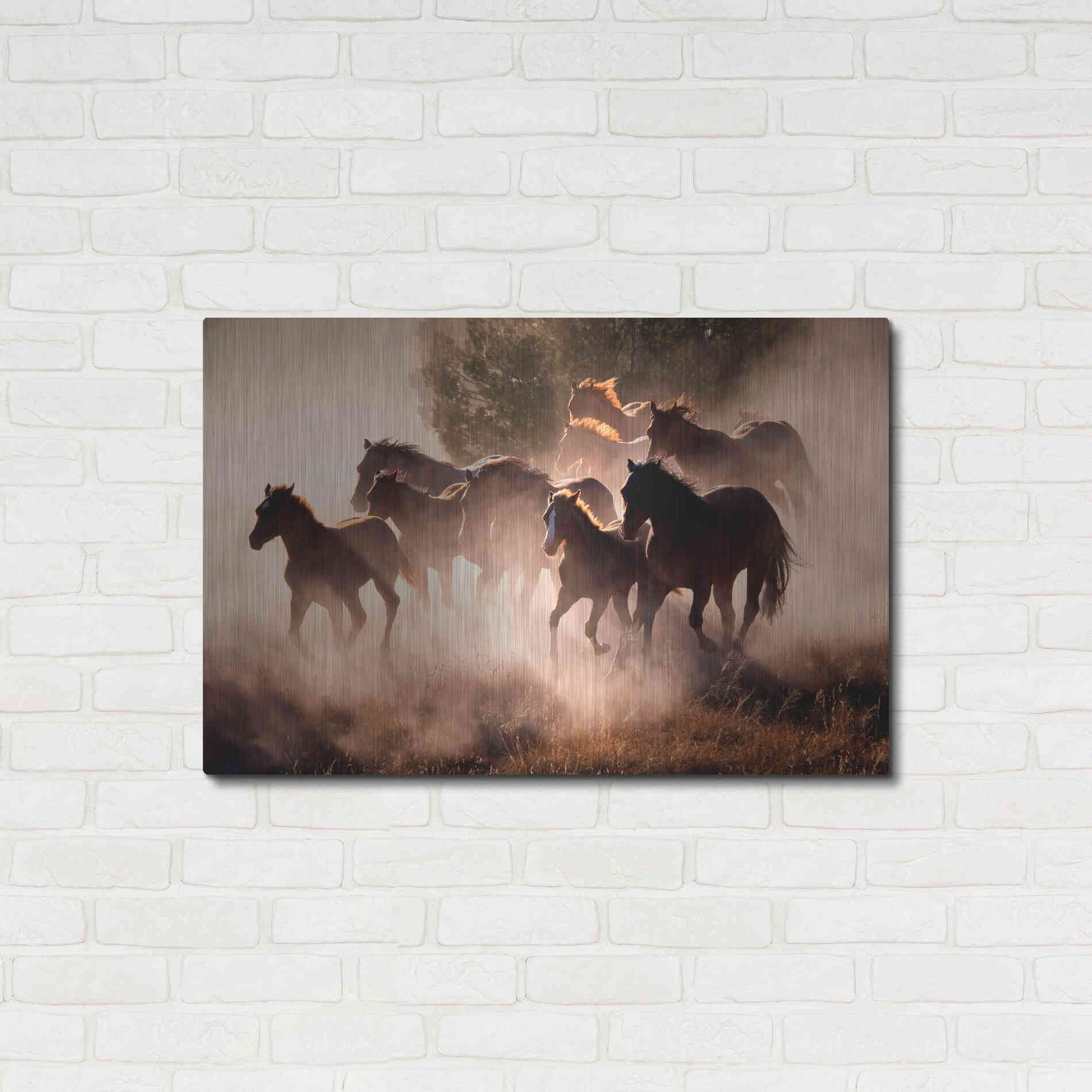 Luxe Metal Art 'Horses' by Lisa Dearing, Metal Wall Art,36x24