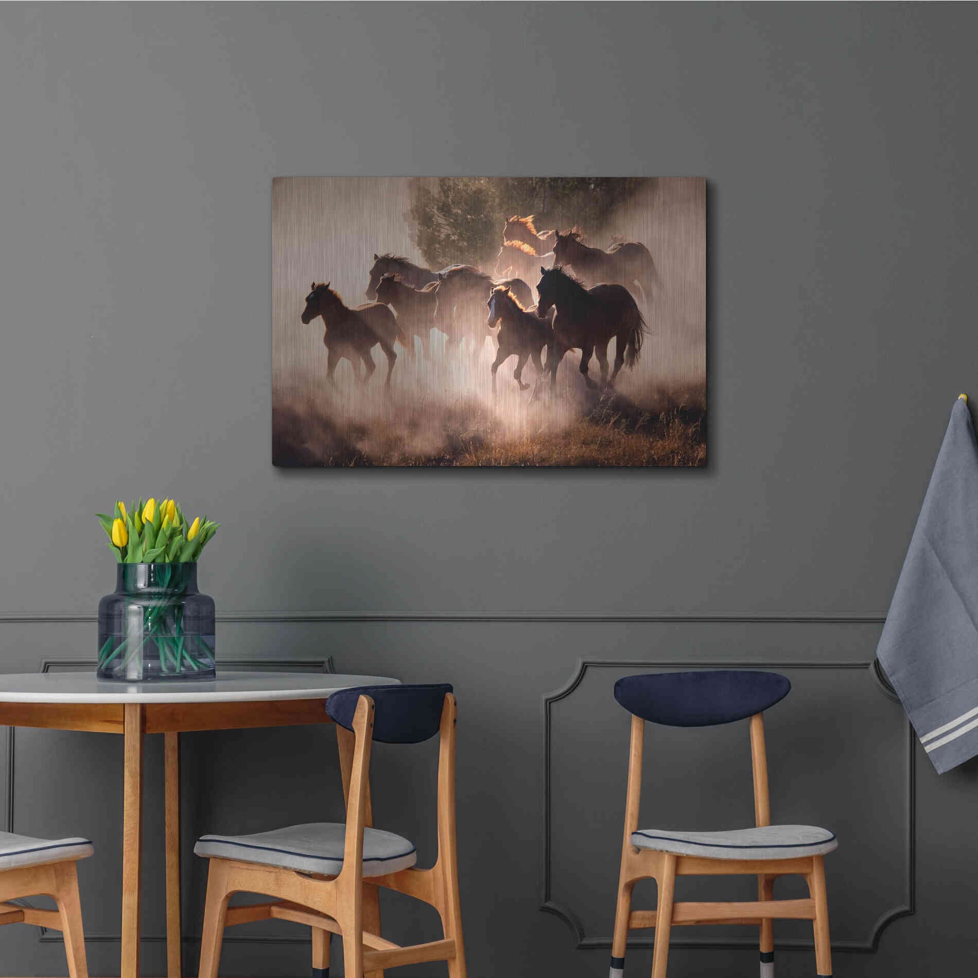 Luxe Metal Art 'Horses' by Lisa Dearing, Metal Wall Art,36x24
