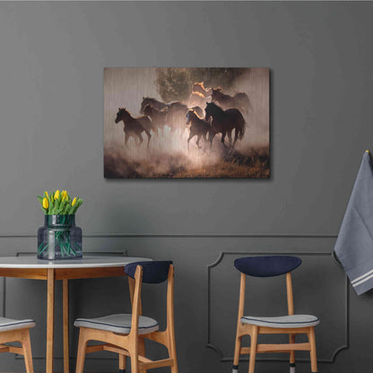 Luxe Metal Art 'Horses' by Lisa Dearing, Metal Wall Art,36x24