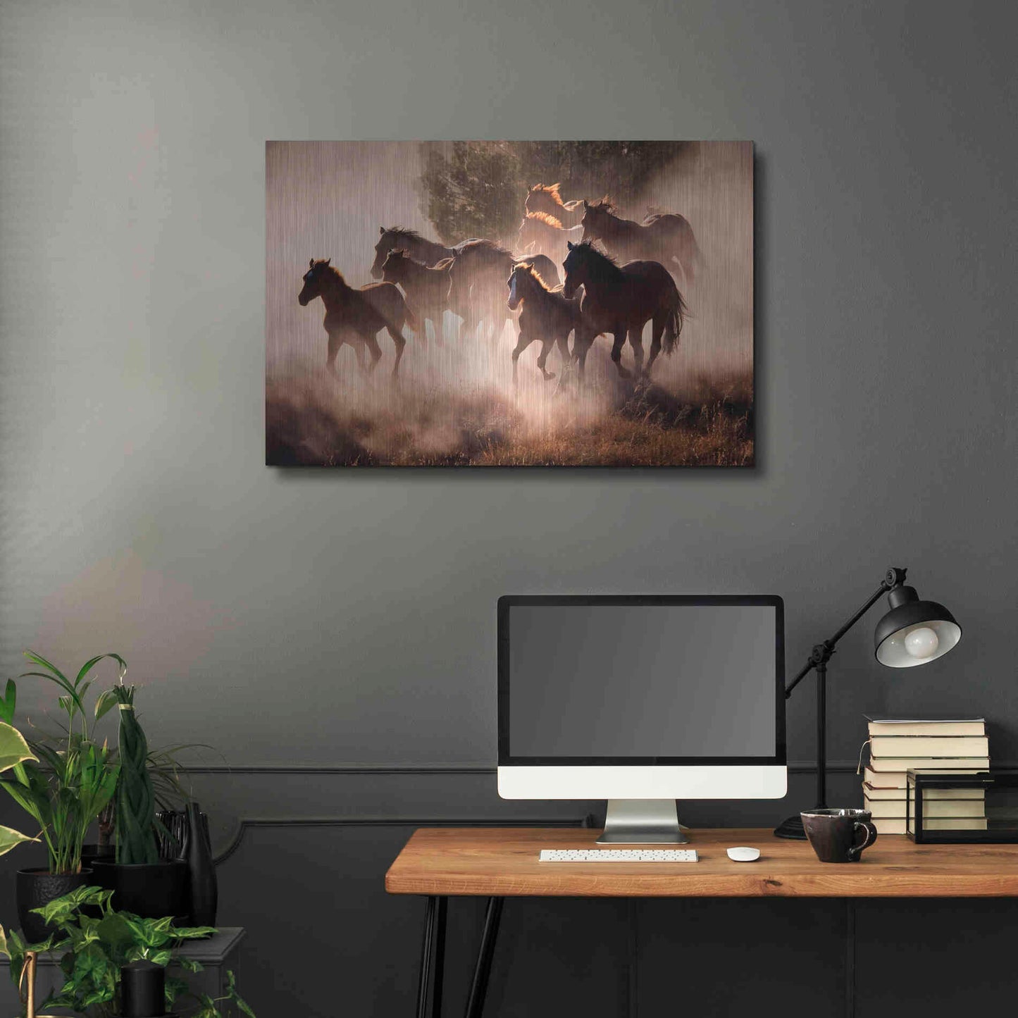 Luxe Metal Art 'Horses' by Lisa Dearing, Metal Wall Art,36x24