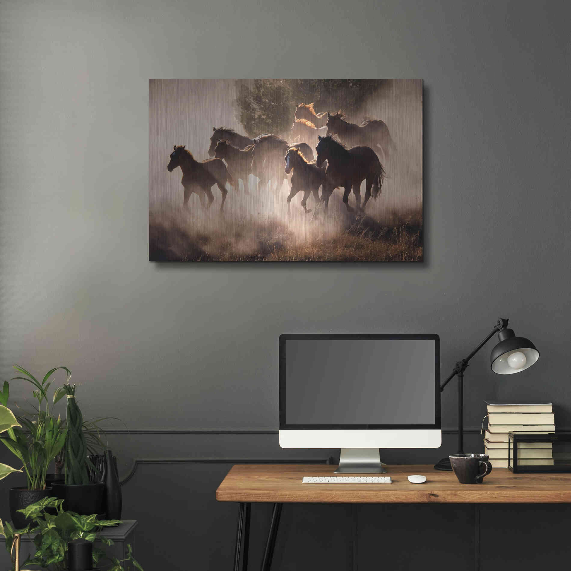 Luxe Metal Art 'Horses' by Lisa Dearing, Metal Wall Art,36x24
