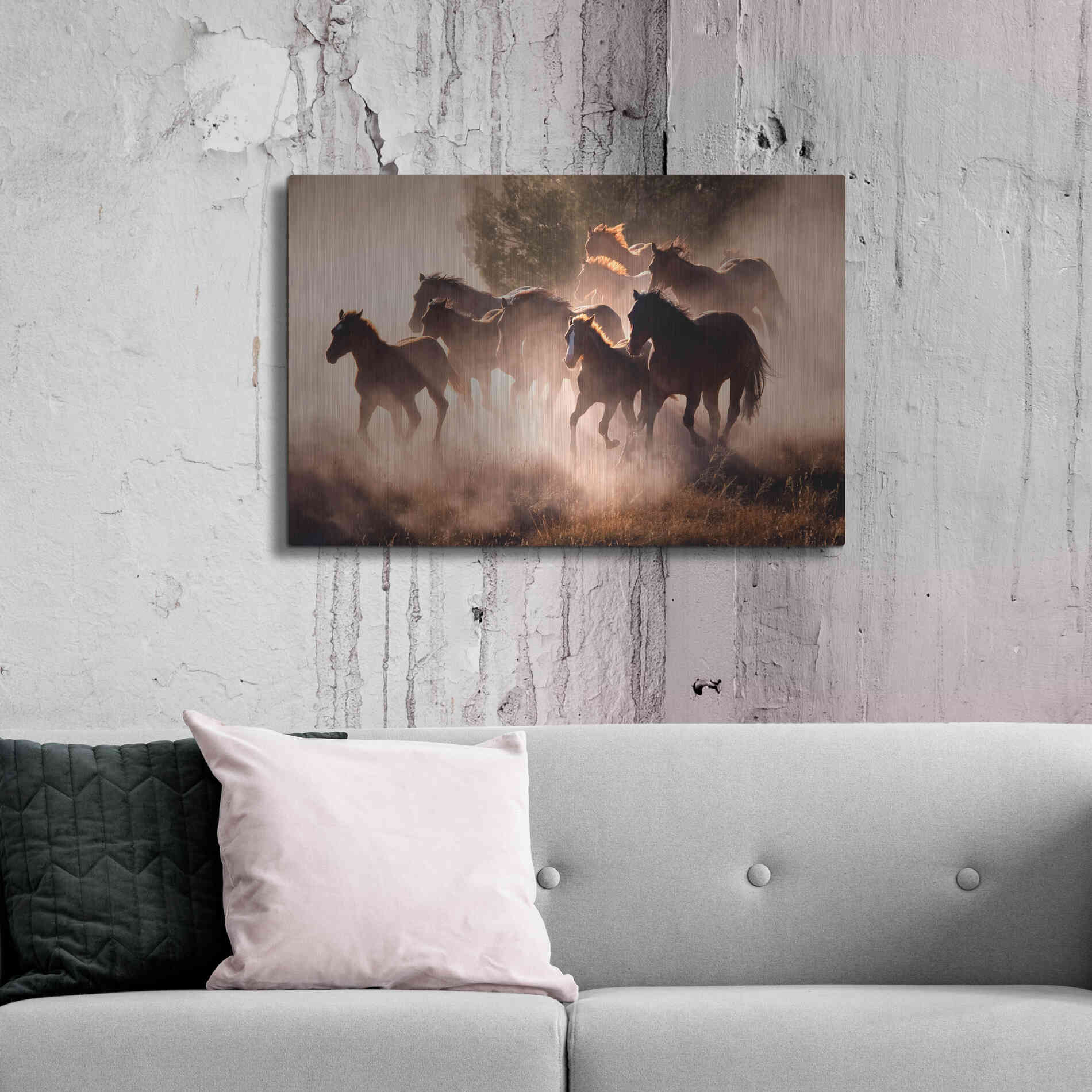 Luxe Metal Art 'Horses' by Lisa Dearing, Metal Wall Art,36x24