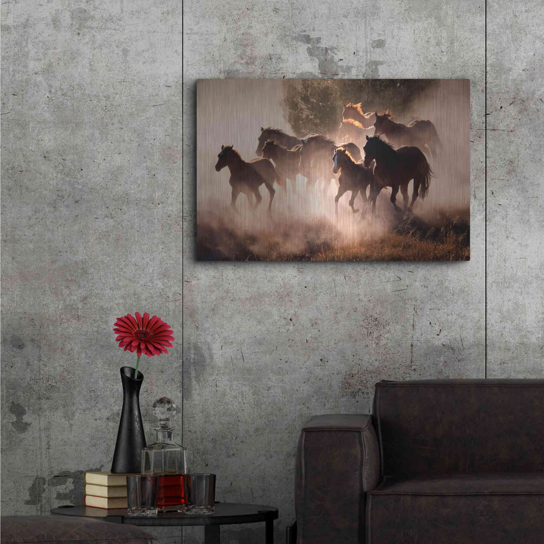 Luxe Metal Art 'Horses' by Lisa Dearing, Metal Wall Art,36x24