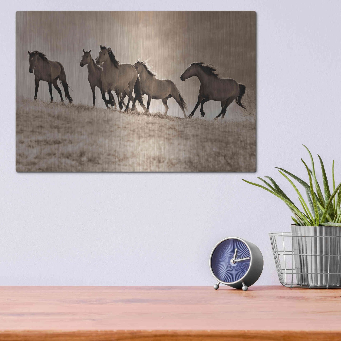 Luxe Metal Art 'Kicking Dust' by Lisa Dearing, Metal Wall Art,16x12
