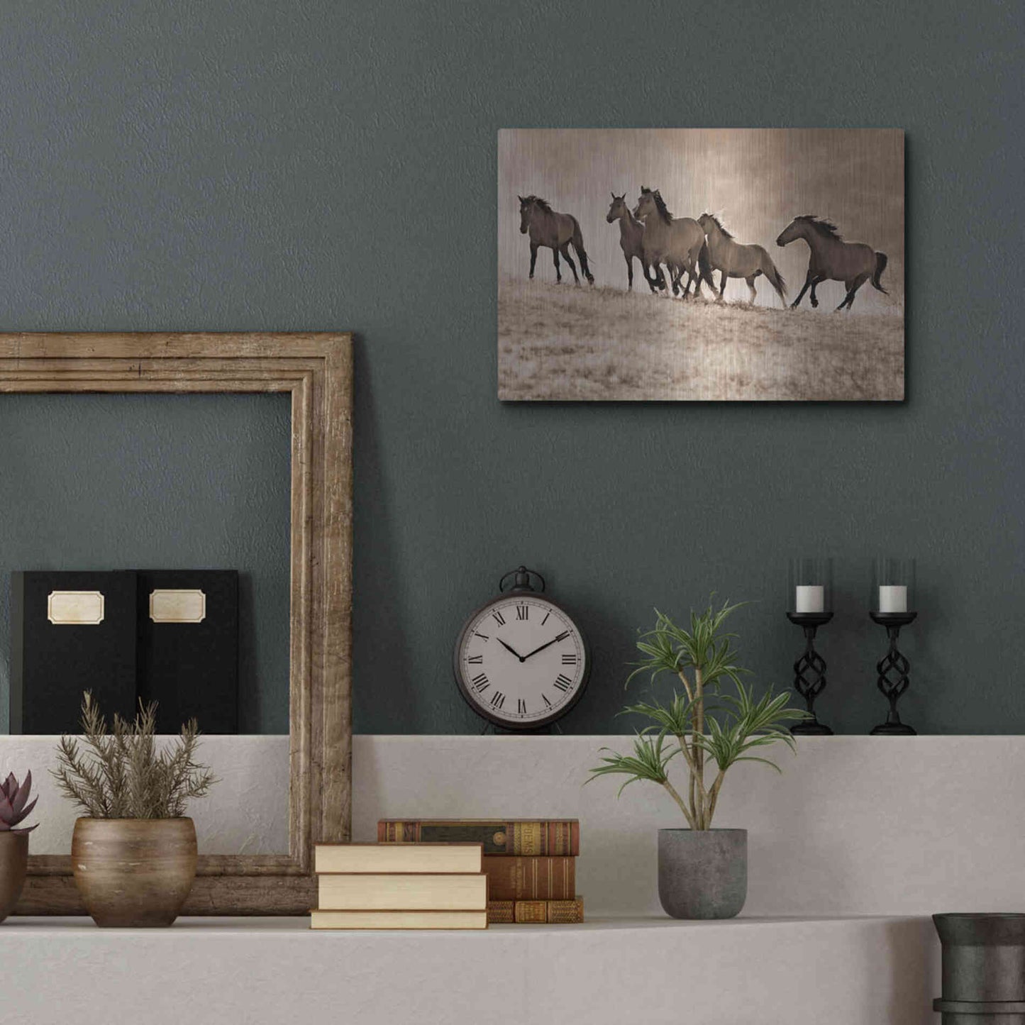 Luxe Metal Art 'Kicking Dust' by Lisa Dearing, Metal Wall Art,16x12