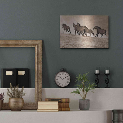 Luxe Metal Art 'Kicking Dust' by Lisa Dearing, Metal Wall Art,16x12