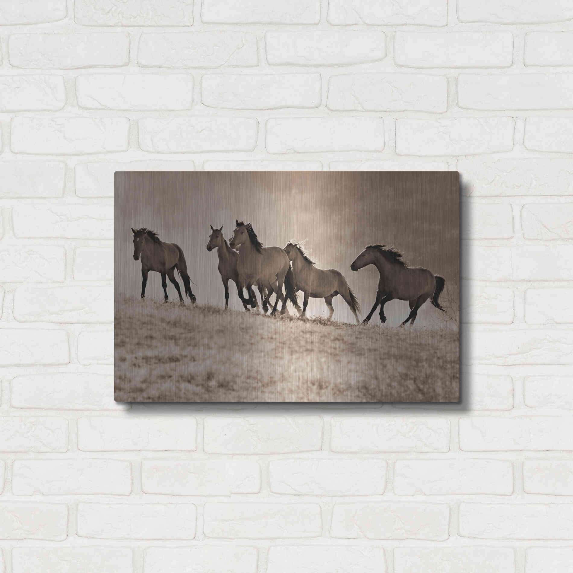Luxe Metal Art 'Kicking Dust' by Lisa Dearing, Metal Wall Art,24x16