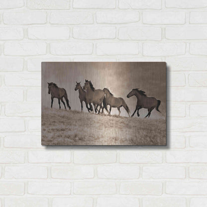 Luxe Metal Art 'Kicking Dust' by Lisa Dearing, Metal Wall Art,24x16