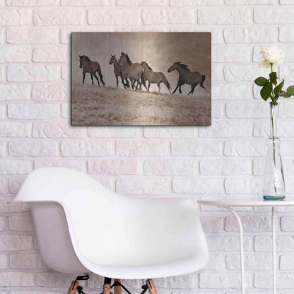 Luxe Metal Art 'Kicking Dust' by Lisa Dearing, Metal Wall Art,24x16