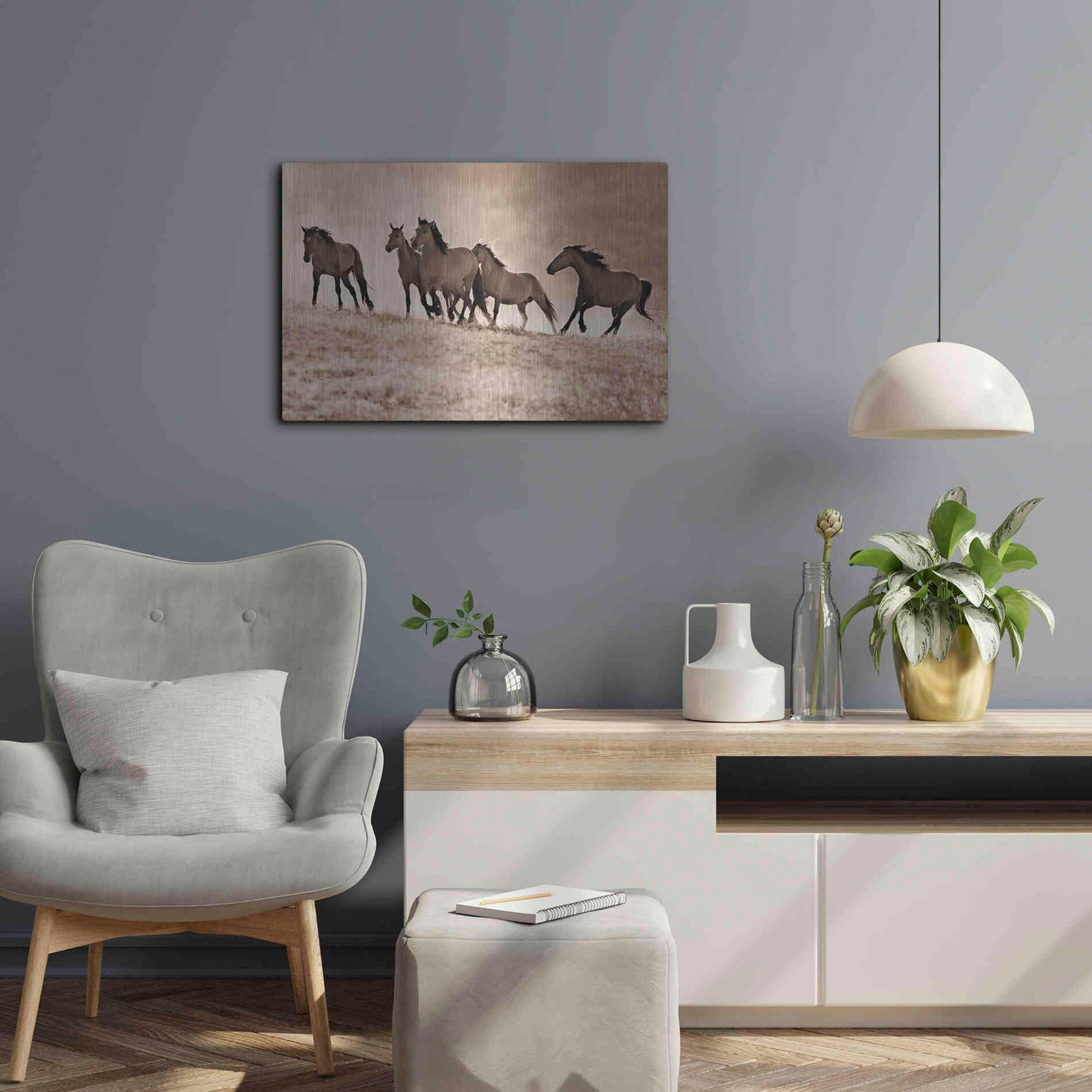 Luxe Metal Art 'Kicking Dust' by Lisa Dearing, Metal Wall Art,24x16