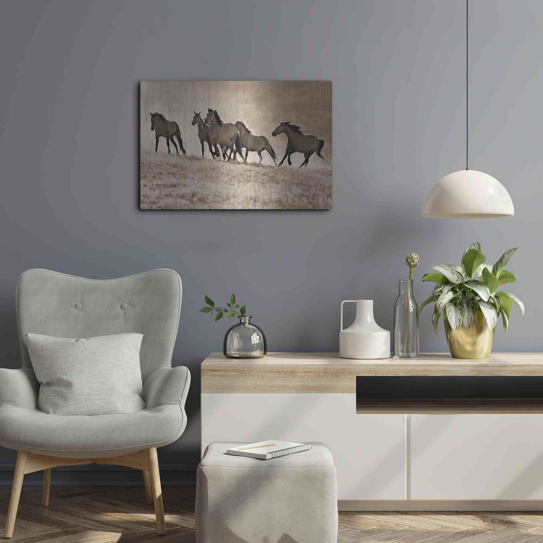 Luxe Metal Art 'Kicking Dust' by Lisa Dearing, Metal Wall Art,24x16